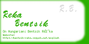 reka bentsik business card